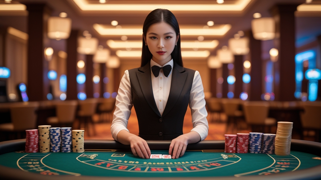 Sòng bài KKWIN dealer xinh đẹp baccarat